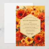 アンバーサンセットフローラウェディング 招待状 (正面/裏面)