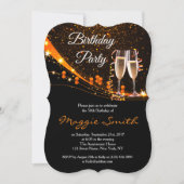 アンバーシエレガントャンパンバースデーパーティー招待状 招待状 (正面)