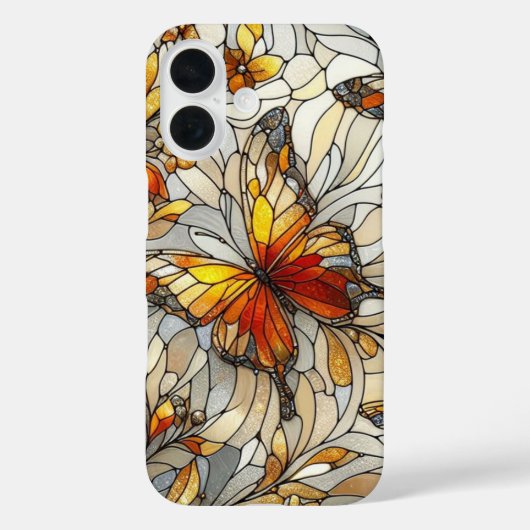 アンバーステイングラス模様の蝶々 Case-Mate iPhoneケース (裏面)