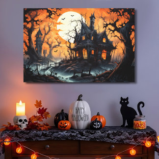 アンバーダスクのハロウィンハウンテッドマナー キャンバスプリント