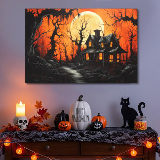 アンバーダスクのハロウィンハウンテッドマナー キャンバスプリント