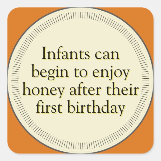 アンバーハニー乳児警告のステッカー ラウンドシール (正面)