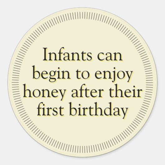 アンバーハニー乳児警告のステッカー ラウンドシール (正面)