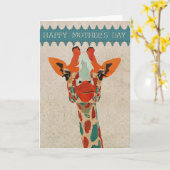 アンバーピーキングキリン母の日カードII カード (黄色い花)