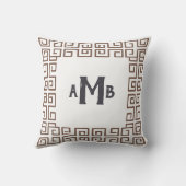 アンバーブラウンチノワセリーギリシャ語鍵縁どモノグラム クッション (裏面)