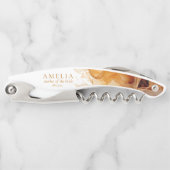 アンバーブランデー抽象芸術インクウェディングパーティーID1089 ソムリエナイフ (正面)