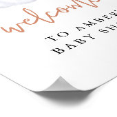 アンバーホワイトカボチャ秋ベビーシャワーへようこそ ポスター (角)