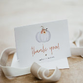 アンバーホワイトパンプキンキュートオレンジ秋フローラ サンキューカード