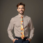 アンバーモザイク抽象芸術アートタイ ネクタイ