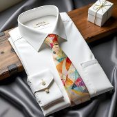 アンバーモザイク抽象芸術アートタイ ネクタイ