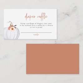 アンバーモダンリトル素朴カボチャおむつラッフル プレイスカード