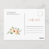 アンバー秋ホワイトカボチャとフローラ感謝祭 ポストカード (裏面)