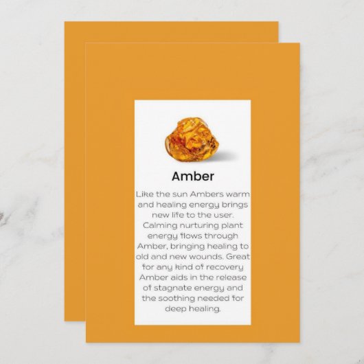 アンバー結晶意味ジュエリー表示カードラベル シーズンカード (正面/裏面)