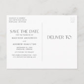 アンバー ウォーターカラー 結晶 写真付き Save the Date 案内ポストカード (裏面)