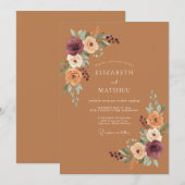 アンバー ボタニカル ロマンティック ウェディング 招待状 (正面/裏面)