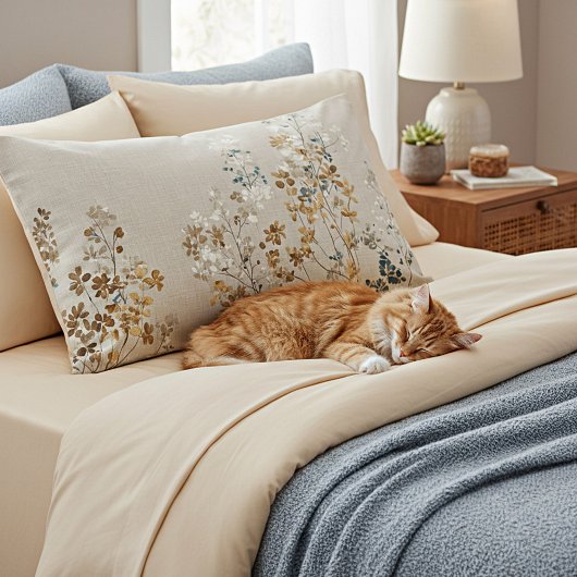 アンバー・メドウ・フローラル 枕カバー