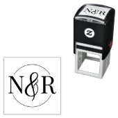 アンパエレガントサンド付き円結婚形モノグラム セルフインキングスタンプ (インサイチュ)