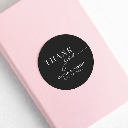 アンパエレガントサンド白黒結婚ズ・サンキュー ラウンドシール