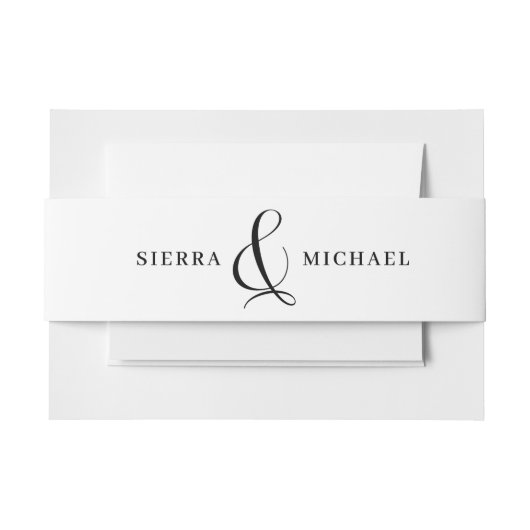 アンパエレガントサンド |パーソナライズされたクラシック結婚の 招待状ベリーバンド (正面例)