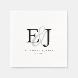 アンパエレガントンクラシックサンドモノグラム結婚ズ スタンダードカクテルナプキン