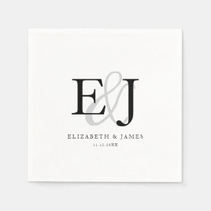 アンパエレガントンクラシックサンドモノグラム結婚ズ スタンダードカクテルナプキン
