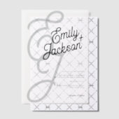 アンパエレガントンモダンイニシャル結婚の ベラム紙招待状 (オフセット (招待状))