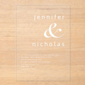 アンパエレガントン結婚サンド アクリル招待状 (正面)