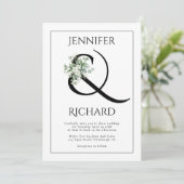 アンパサンドとユーカリの枝とQRコードの結婚式の招待状 招待状 (スタンド正面)