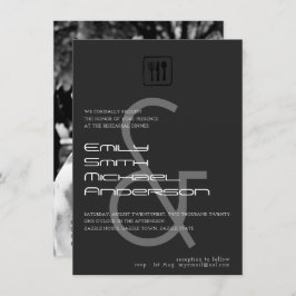 アンパサンドのリハーサルの夕食写真の結婚式の招待 招待状