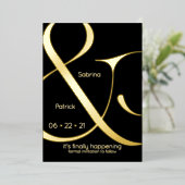 アンパサンドの日付の保存 箔招待状 (立ち正面)