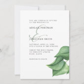 アンパサンドの結婚式 シンプルグリーン 招待状 (正面)