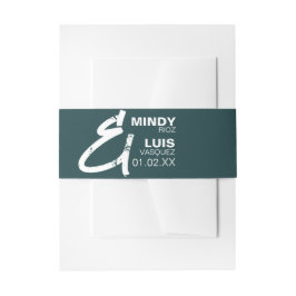 アンパサンドはっきりしたグリーンタイポグラフィ結婚ズ 招待状ベリーバンド