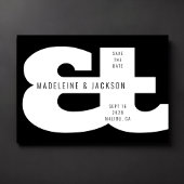 アンパサンドはっきりしたタイポグラフィ黒日付の保存 招待状