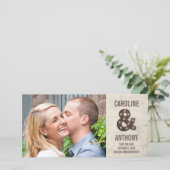 アンパサンドをマーキーで囲んで日付のフォトカードを保存 セーブザデート (スタンド正面)