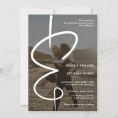 アンパサンドシック写真書道Qrコード結婚s 招待状 (正面)