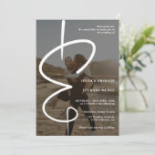 アンパサンドシック写真書道Qrコード結婚s 招待状 (スタンド正面)