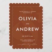 アンパサンドチョコレートブラウン結婚式招待状 招待状 (正面/裏面)