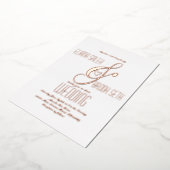 アンパサンドハート結婚金ゴールドの押し込み 箔招待状 (回転した状態)