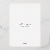 アンパサンドパール&プロセッコブライダルシャワーバラ金ゴールド 箔招待状 (裏面)