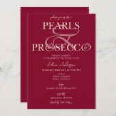 アンパサンドブルガンディーパール&プロセッコブライダルシャワー 招待状 (正面/裏面)
