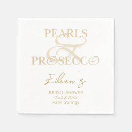 アンパサンドホワイトパール&プロセッコブライダルシャワー スタンダードカクテルナプキン