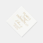 アンパサンドホワイトパール&プロセッコブライダルシャワー スタンダードカクテルナプキン (角)