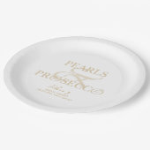 アンパサンドホワイトパール&プロセッコブライダルシャワー ペーパープレート (アングル)