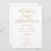 アンパサンドホワイトパール&プロセッコブライダルシャワー 招待状 (正面/裏面)