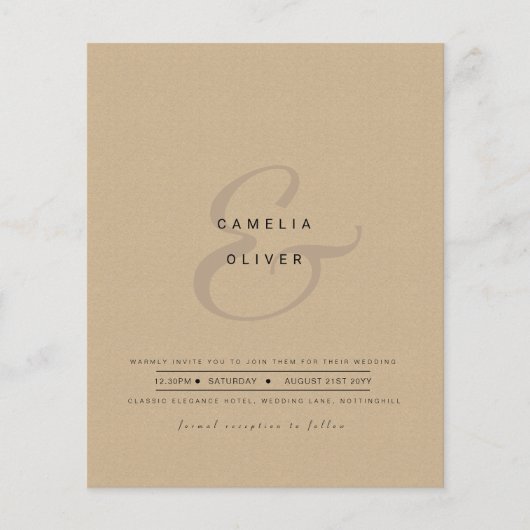 アンパサンドモダンウェディング招待QRコードRSVP (正面)