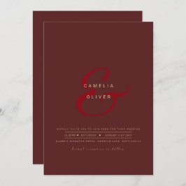 アンパサンドモダンウェディング招待QRコードRSVP 招待状