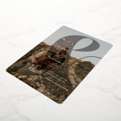 アンパサンドモダンオーバーレイ2枚の写真が日付を保存 箔招待状 (回転した状態)