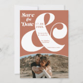 アンパサンドモダンテラコッタ2枚の写真は日付を保存 セーブザデート (正面)