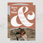 アンパサンドモダンテラコッタ2枚の写真は日付を保存 セーブザデート (正面/裏面)