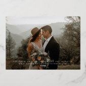 アンパサンドモダンフォトオーバーレイ黒い日付を保存 箔招待状 (裏面)